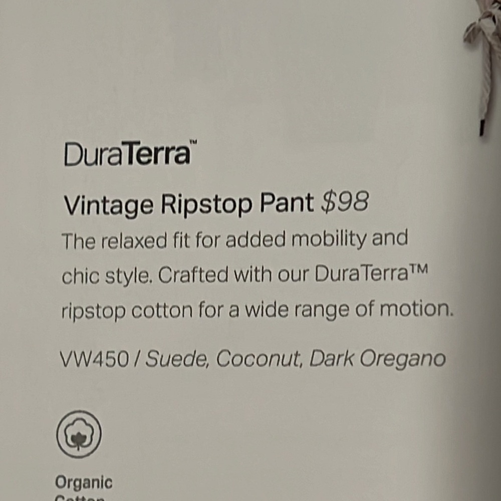 VUORI  Ripstop Wideleg Pants in Army - NWOT - - Picture 9 of 9
